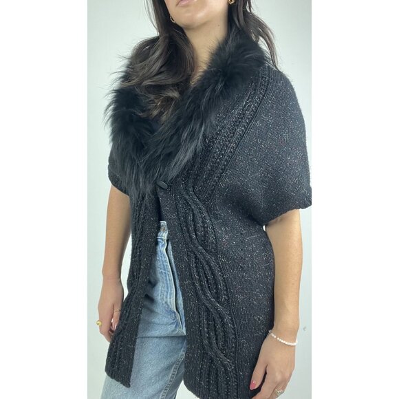 Olsen Europe Fur Trim Cardigan Sweater - Picture 8 of 16